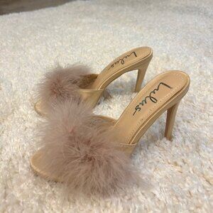 Lulus Slip On Feather Heels Size 6.5
